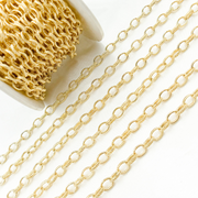 Shop Silver Gold Plated Textured Oval Link Chain